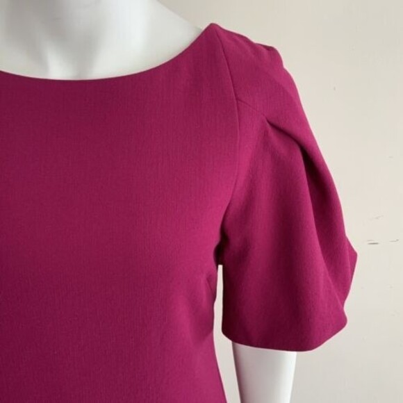 Trina Turk Dress Size 2 Loganberry Bryce Boat Neck Flutter Sleeve Mini - Picture 5 of 12